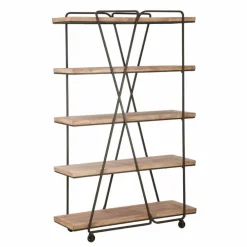 Viadurini Living Moderne Design Bücherregale-Design-Bodenregal im Industriestil aus Holz und Eisen - Soline