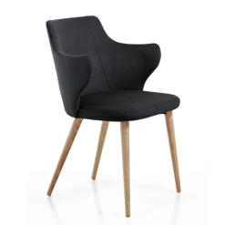 Viadurini Living Moderne Stühle-Designer-Esszimmersessel aus farbigem Stoff und Esche – Duchess