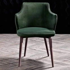 Viadurini Living Moderne Stühle-Designer-Esszimmersessel aus farbigem Stoff und Esche – Duchess