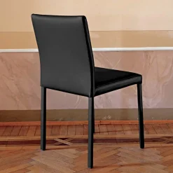 Viadurini Living Design Stühle-Designer-Küchenstuhl, vollständig gepolstert mit Leder, hergestellt in Italien – Tara