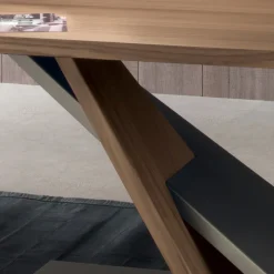 Viadurini Living Esstische-Design-Esstisch mit Metallplatte aus Nussbaum Canaletto - Zorato Wood