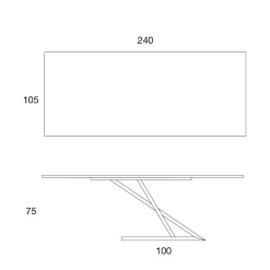 Viadurini Living Esstische-Design-Esstisch mit Metallplatte aus Nussbaum Canaletto - Zorato Wood