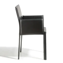 Viadurini Living Design Stühle-Design-Esszimmerstuhl mit Armlehnen, gepolstert mit Leder, hergestellt in Italien – Tara