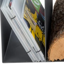 Viadurini Fire Design Kaminholzständer Aus Eisen Und Stahl-Design-Holzhalter für den Innenbereich aus grauem Stahl Made in Italy - Tramontana