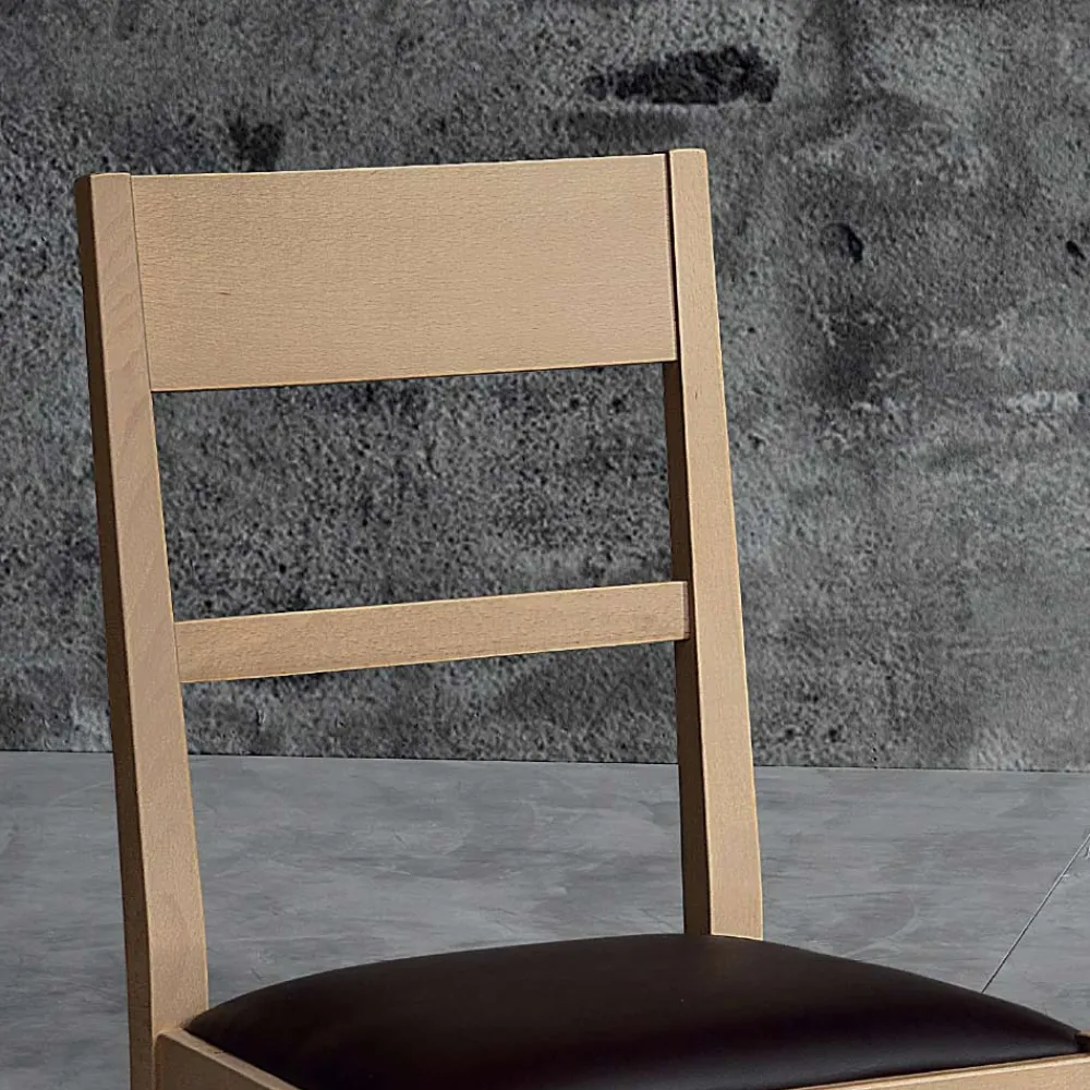 Viadurini Living Klassische Stühle-Design-Küchenstuhl aus Buchenholz und Sitz aus Kunstleder - Davina