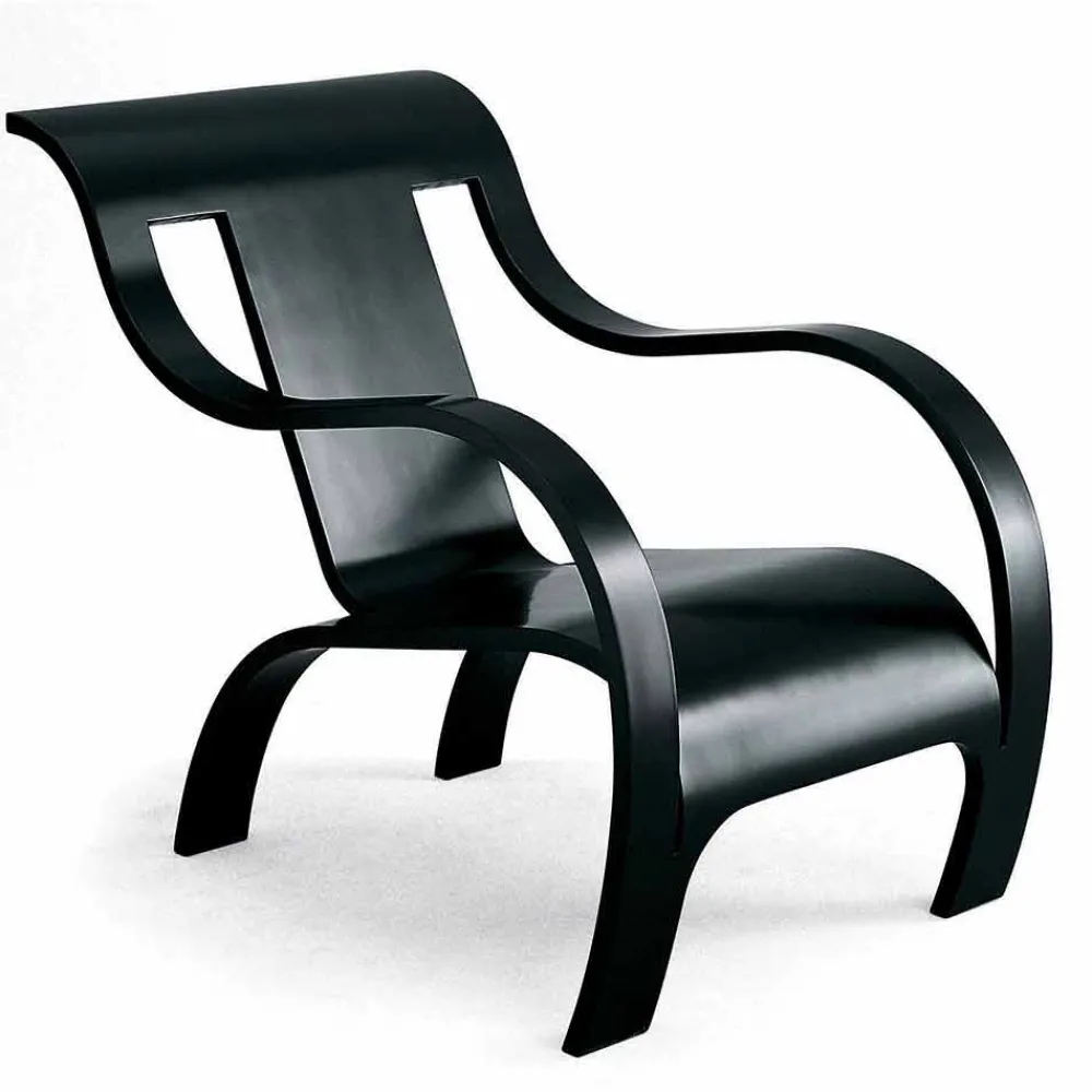 Viadurini Living Moderne Sessel-Design-Sessel aus schwarzem Sperrholz oder Birke Made in Italy - Galatea