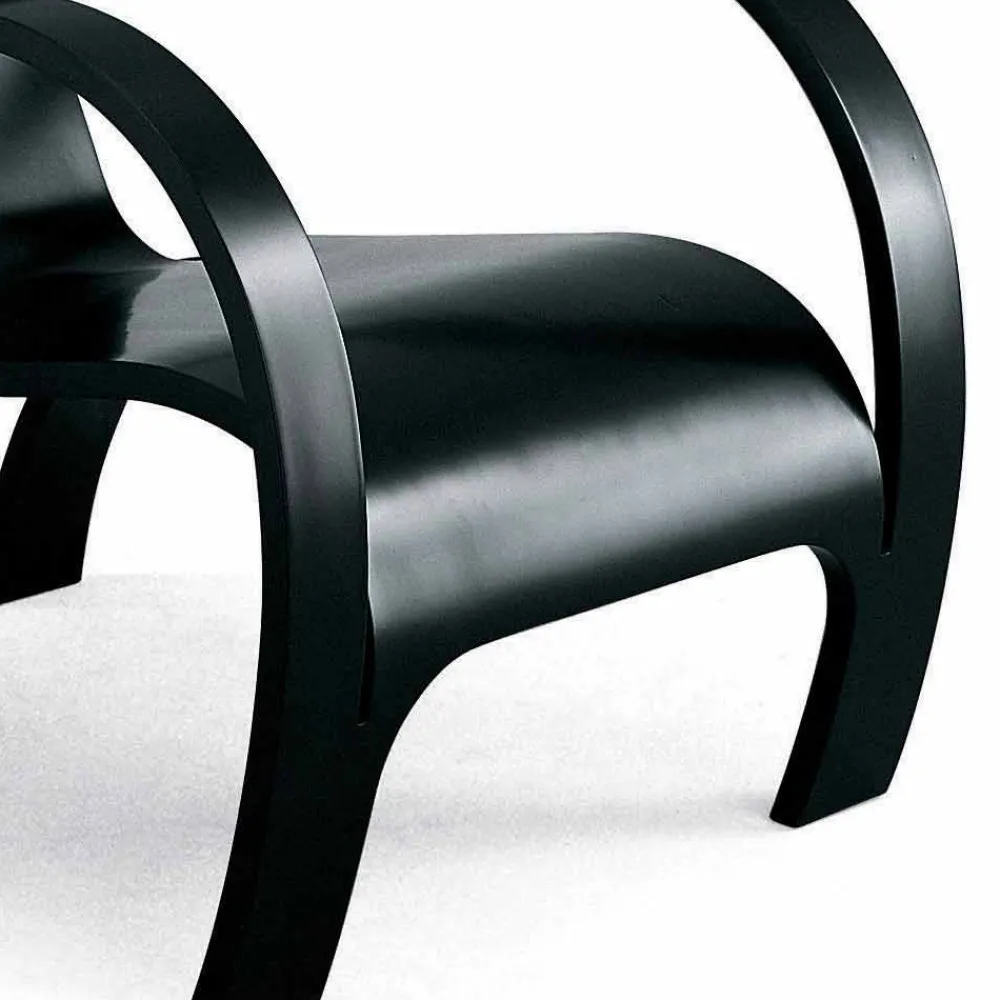 Viadurini Living Moderne Sessel-Design-Sessel aus schwarzem Sperrholz oder Birke Made in Italy - Galatea