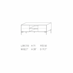 Viadurini Living Sideboards-Design-Sideboard aus MDF Mirage, hergestellt in Italien