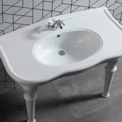 Viadurini Bathroom Keramikwaschbecken-Designspüle mit oder ohne Beinen L 110cm Avise