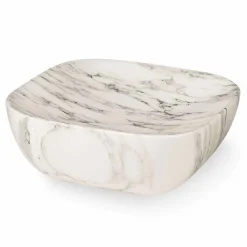 Viadurini Living Deko Artikel Und Wohnaccessoires-Design-Tablett aus weißem Carrara-Marmor Arabescato Made in Italy - Rock