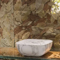 Viadurini Living Deko Artikel Und Wohnaccessoires-Design-Tablett aus weißem Carrara-Marmor Arabescato Made in Italy - Rock