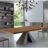 Viadurini Living Esstische-Designtisch aus furniertem Holz und Stahl, hergestellt in Italien – Dalmata