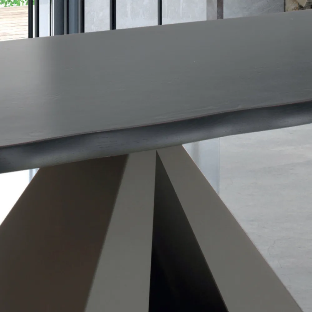 Viadurini Living Esstische-Designtisch aus furniertem Holz und Stahl, hergestellt in Italien – Dalmata