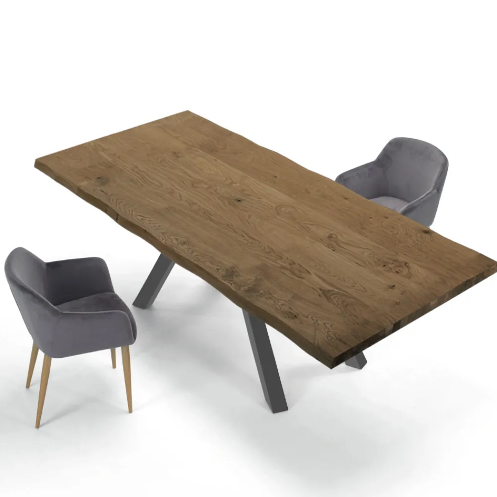 Viadurini Living Esstische-Designtisch aus Holz und Stahl für bis zu 12 Sitzplätze, hergestellt in Italien – Settimmio