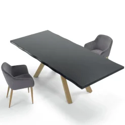 Viadurini Living Esstische-Designtisch aus Holz und Stahl für bis zu 12 Sitzplätze, hergestellt in Italien – Settimmio