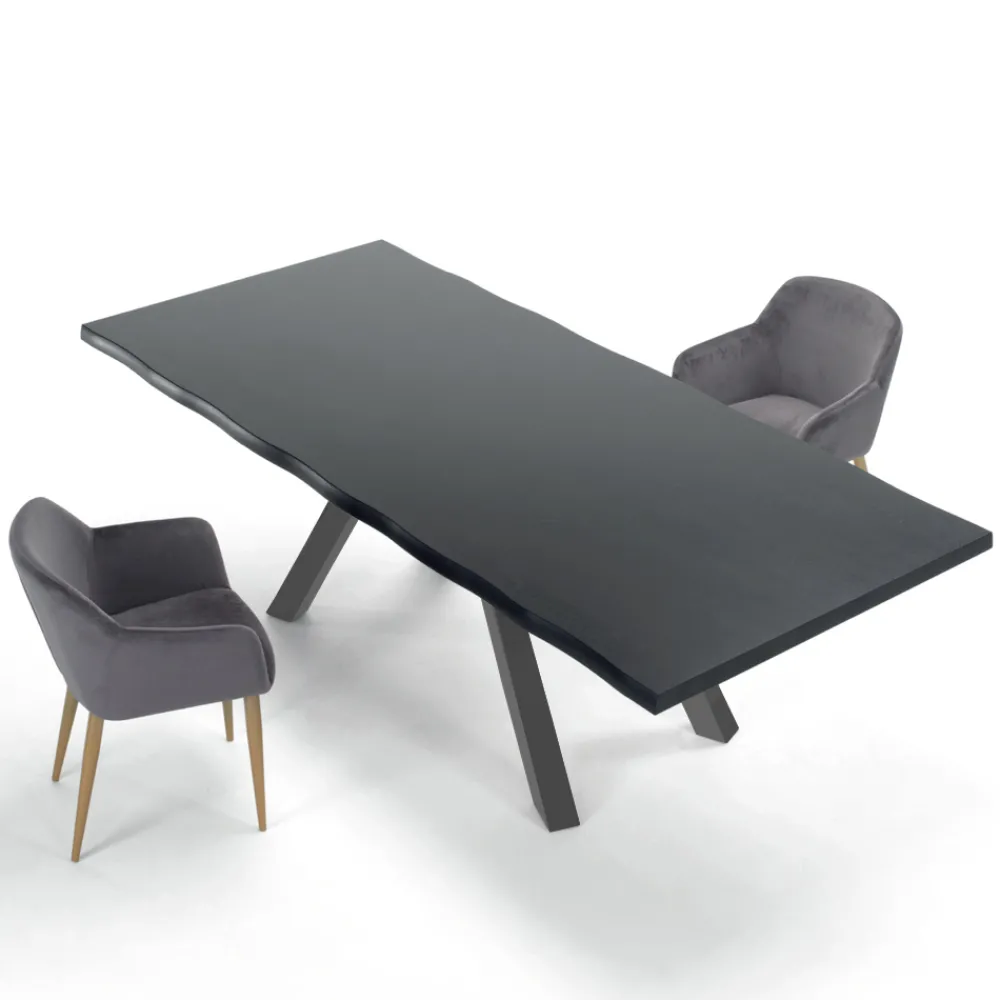 Viadurini Living Esstische-Designtisch aus Holz und Stahl für bis zu 12 Sitzplätze, hergestellt in Italien – Settimmio