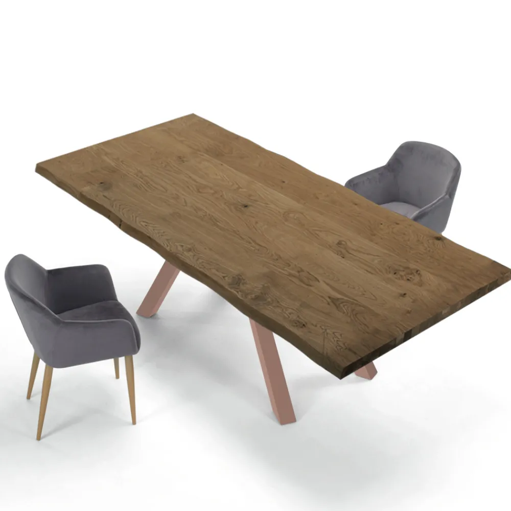 Viadurini Living Esstische-Designtisch aus Holz und Stahl für bis zu 12 Sitzplätze, hergestellt in Italien – Settimmio