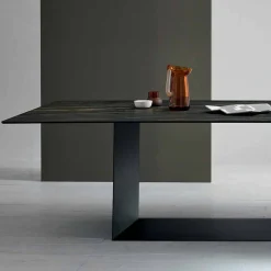 Viadurini Living Esstische Nach Mass|Esstische-Designtisch aus Matt Noir Desir Keramik und Metall Made in Italy - Dunkelbraun