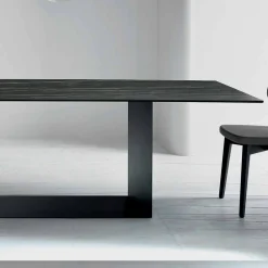 Viadurini Living Esstische Nach Mass|Esstische-Designtisch aus Matt Noir Desir Keramik und Metall Made in Italy - Dunkelbraun