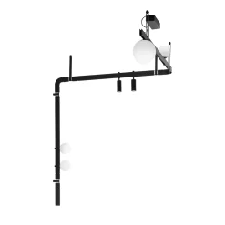 Viadurini Lighting Design Wandleuchten-Design-Wandleuchte aus schwarzem Aluminium mit Kugeln und Strahlern - Exodus