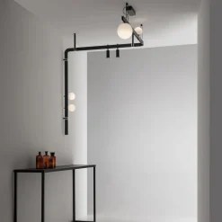 Viadurini Lighting Design Wandleuchten-Design-Wandleuchte aus schwarzem Aluminium mit Kugeln und Strahlern - Exodus