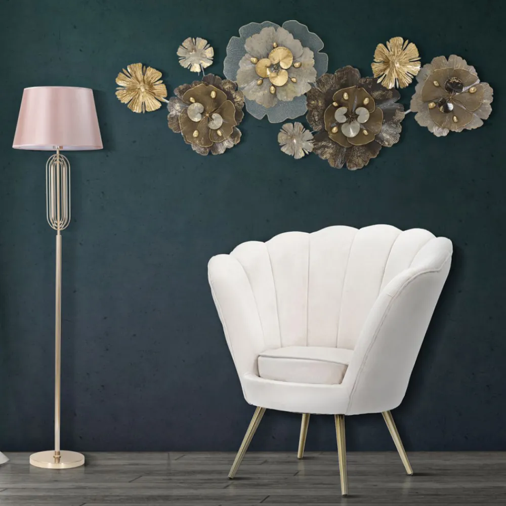 Viadurini Living Moderne Sessel-Design-Wohnsessel aus Samt mit goldenen Eisenfüßen - Annina