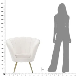 Viadurini Living Moderne Sessel-Design-Wohnsessel aus Samt mit goldenen Eisenfüßen - Annina