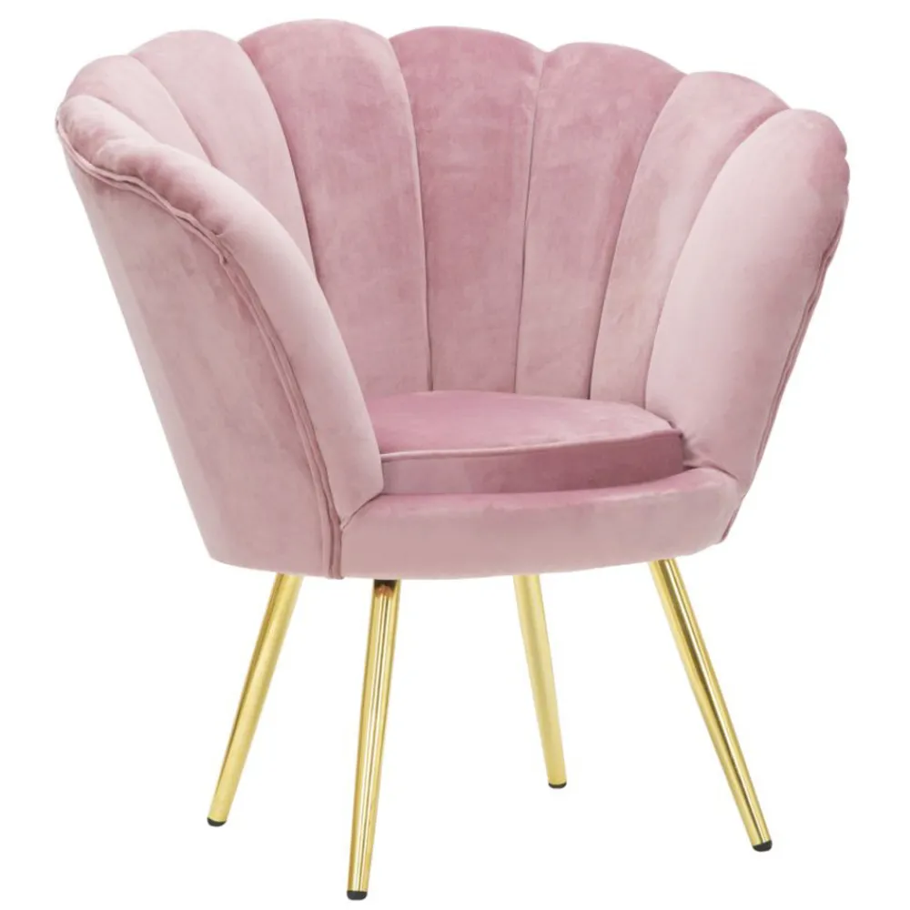 Viadurini Living Moderne Sessel-Design-Wohnsessel aus Samt mit goldenen Eisenfüßen - Annina