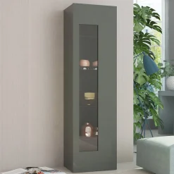 Viadurini Living Vitrinen-Design-Wohnzimmervitrine in Weiß, Anthrazit oder Betonholz - Suzana