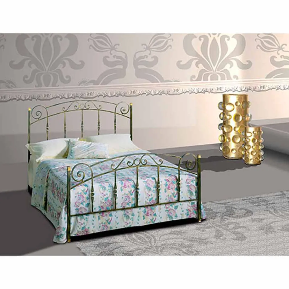 Viadurini Night Design Maßgeschneiderte Möbel|Schmiedeeisen Doppelbetten-Diamante Doppelbett aus Schmiedeeisen in Design