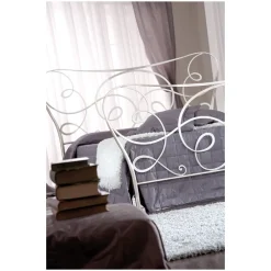 Viadurini Night Design Schmiedeeisen Doppelbetten-Doppelbett aus Eisen mit optionalem Fußteil, hergestellt in Italien – Lampo