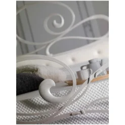 Viadurini Night Design Schmiedeeisen Doppelbetten-Doppelbett aus Eisen mit passendem Fußteil, hergestellt in Italien – Laser