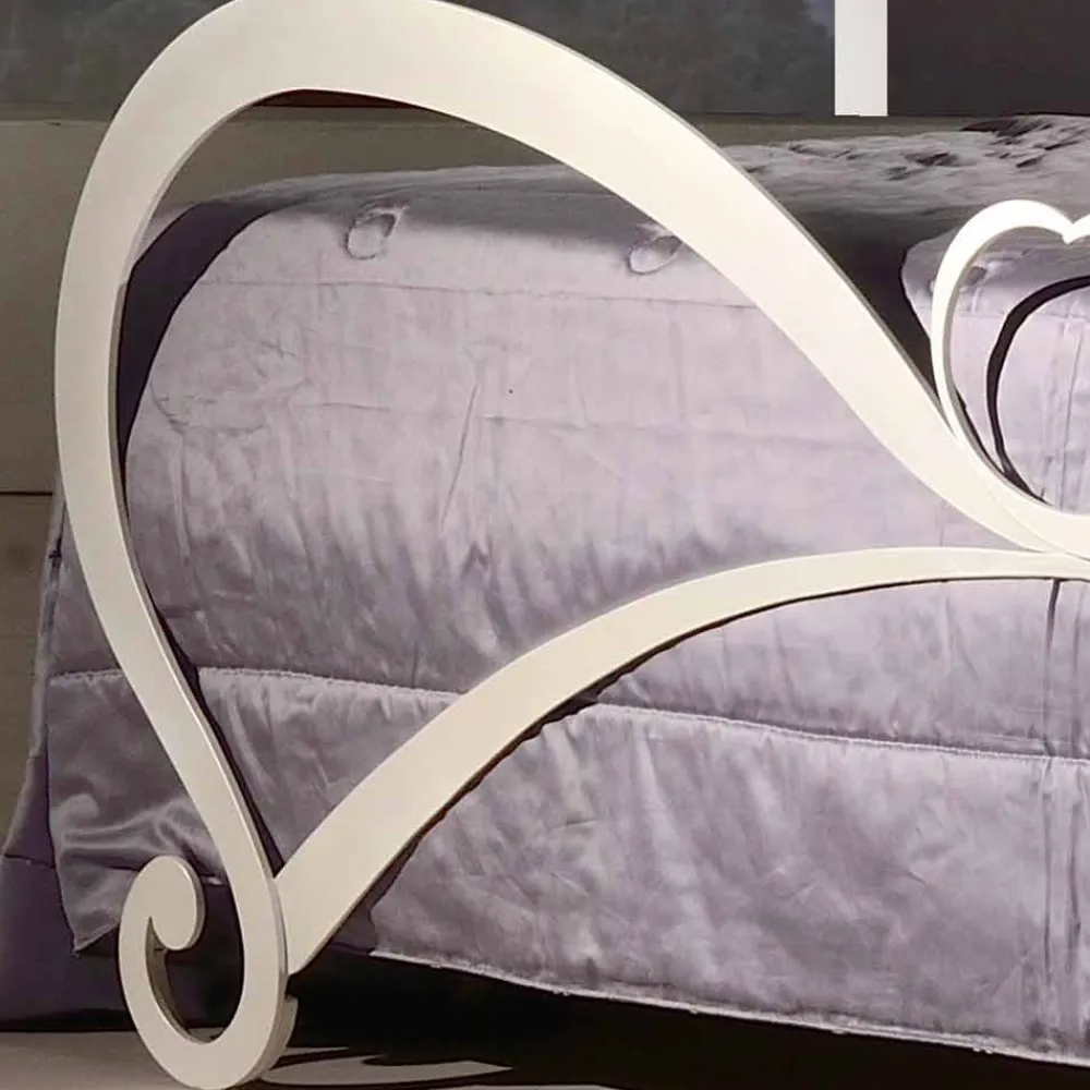 Viadurini Night Design Maßgeschneiderte Möbel|Schmiedeeisen Doppelbetten-Doppelbett aus Eisen mit Kristall Eden 160x190 cm in modernem Design