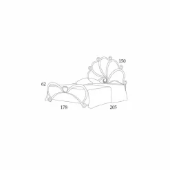 Viadurini Night Design Maßgeschneiderte Möbel|Schmiedeeisen Doppelbetten-Doppelbett aus Eisen mit Kristall Eden 160x190 cm in modernem Design