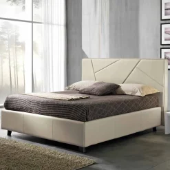 Viadurini Night Design Polsterbetten-Doppelbett aus Kunstleder mit Aufbewahrungsbox 160x190/200 cm Mila