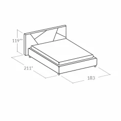 Viadurini Night Design Polsterbetten-Doppelbett aus Kunstleder mit Aufbewahrungsbox 160x190/200 cm Mila