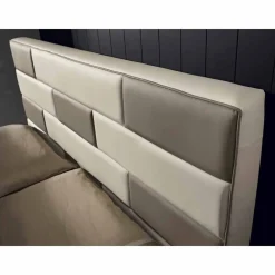 Viadurini Night Design Polsterbetten-Doppelbett aus Kunstleder mit Aufbewahrungsbox 160x190/200 cm Gin