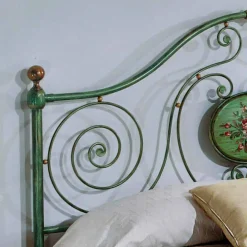 Viadurini Night Design Schmiedeeisen Doppelbetten|Maßgeschneiderte Möbel-Doppelbett aus Schmiedeeisen mit Dekorationen Rachael 160x190 cm