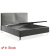 Viadurini Night Design Polsterbetten-Doppelbett aus Stoff oder Samt mit Stauraum Made in Italy – Ernesto