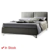 Viadurini Night Design Polsterbetten-Doppelbett aus Stoff oder Samt mit Matratze Made in Italy – Ernesto