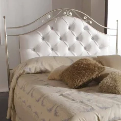 Viadurini Night Design Maßgeschneiderte Möbel|Schmiedeeisen Doppelbetten-Doppelbett gepolstert handgefertigt 160x190 cm aus Eisen Gracie