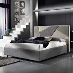 Viadurini Night Design Polsterbetten-Doppelbett, gepolstert, mit Aufbewahrungsbox 160x190/200cm Mia