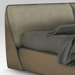 Viadurini Night Design Polsterbetten-Doppelbett gepolstert und bezogen mit Stoff und Leder, hergestellt in Italien – Lula