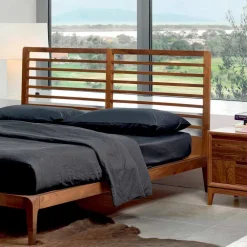 Viadurini Night Design Design Doppelbetten-Doppelbett made in Italy,Basis aus massivem Nussholz,Design Didimo