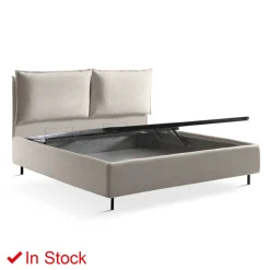 Viadurini Night Design Maßgeschneiderte Möbel|Polsterbetten-Doppelbett mit Aufbewahrungsbox Made in Italy - Ernesta