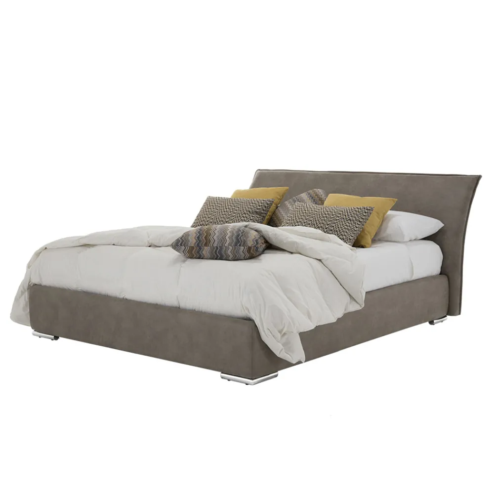 Viadurini Night Design Maßgeschneiderte Möbel|Polsterbetten-Doppelbett mit Behälter aus Stoff oder Kunstleder Made in Italy - Doremì