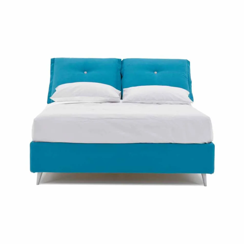 Viadurini Night Design Maßgeschneiderte Möbel|Polsterbetten-Doppelbett mit Behälter aus Stoff Made in Italy - Renato