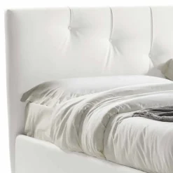 Viadurini Night Design Maßgeschneiderte Möbel|Polsterbetten-Doppelbett mit Behälter gepolstert in Kunstleder Made in Italy - Maske