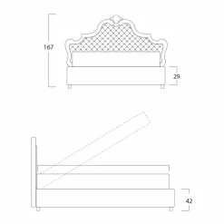Bolzan Letti Maßgeschneiderte Möbel|Polsterbetten-Doppelbett mit Bettcontainer, klassisches Design, Chantal von Bolzan