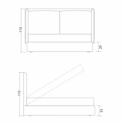 Bolzan Letti Maßgeschneiderte Möbel|Polsterbetten-Doppelbett mit Bettcontainer, modernes Design, Kate von Bolzan